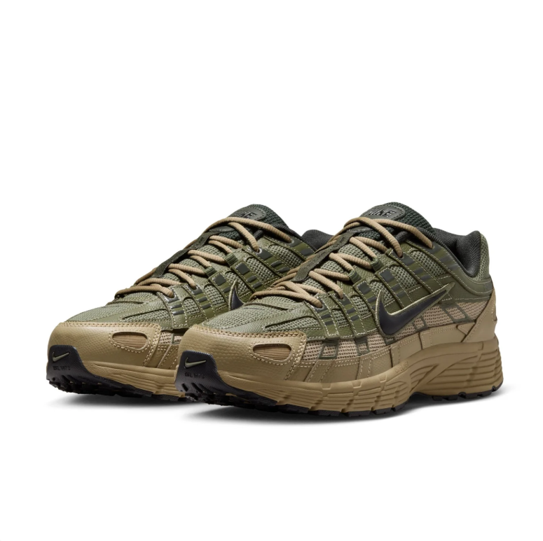 Nike Low-Top Sneakers - Olive Green & Tan with Black Swoosh