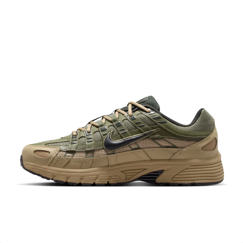 Nike Low-Top Sneakers - Olive Green & Tan with Black Swoosh