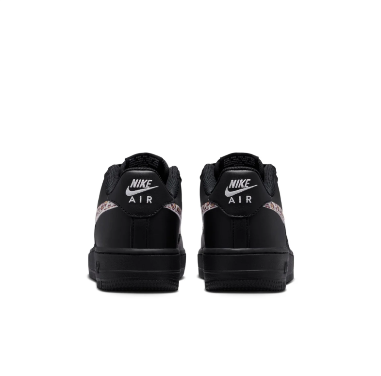 Nike Low-Top Sneakers - Black with Leopard-Print Swoosh