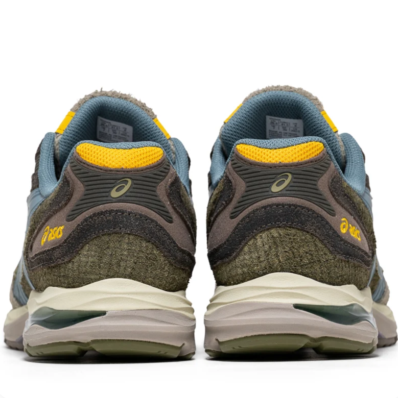 ASICS Low-Top Sneakers - Olive Green & Blue with Yellow Accents