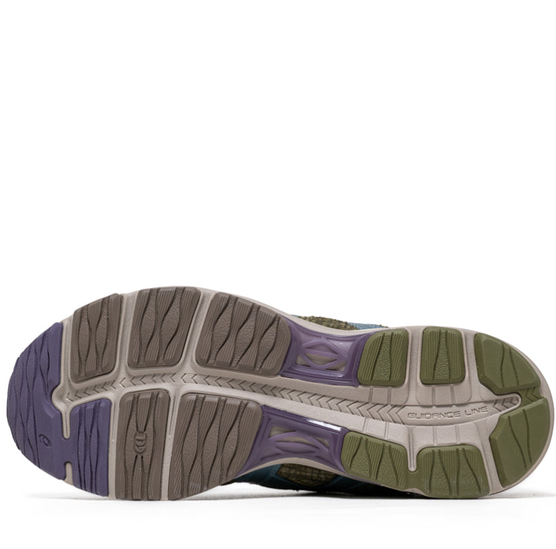 ASICS Low-Top Sneakers - Olive Green & Blue with Yellow Accents
